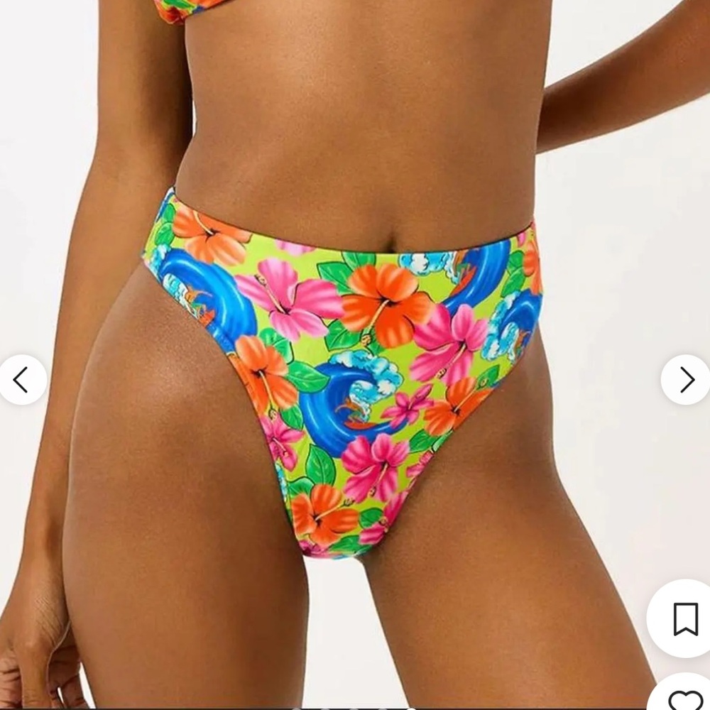 Frankie's Bikinis Neon Surfer high-waisted high-cut bikini bottoms